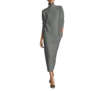 Elegante Vestido Midi de Cuello Alto con Corte Relajado y Manga Larga, PREN | Vestido Largo Invitada Boda Elegantes Invitadas Tiendas Lana 50 Denim Premama Estambre Temporada Personas Tipos