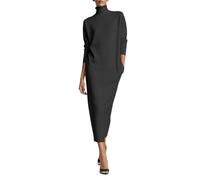 Elegante Vestido Midi de Cuello Alto con Corte Relajado y Manga Larga, PREN | Vestido Largo Invitada Boda Elegantes Invitadas Tiendas Lana 50 Denim Premama Estambre Temporada Personas Tipos