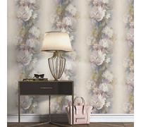 Papel Tapiz Floral Aurora Texturizado Morado Erismann 10513-09 Para Sala Comedor