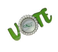 Elegante VOTE Pin Señoras Sorority Elegantes Cuentas Para Apoyar Broches De Moda Y Pines De Solapa, talla única, como se describe