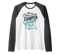Elegante y atrevida Caravana Queen Camp My RV Vibes, Remolque para Acampar Camiseta Manga Raglan