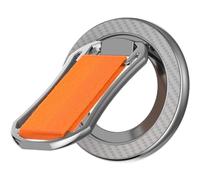 Elegante y compacto soporte magnético para teléfono con función atril para todos los teléfonos (naranja + plateado)
