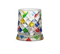 Elegante y elegante vaso de whisky giratorio con una base que puede girar 360 grados. Tiene una capacidad de 9 onzas y es adecuado para bebidas alcohólicas como whisky escocés, coñac y vodka. (azulejo