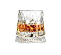 Elegante y elegante vaso de whisky giratorio con una base que puede girar 360 grados. Tiene una capacidad de 9 onzas y es adecuado para bebidas alcohólicas como whisky escocés, coñac y vodka. (azulejo