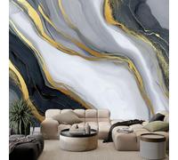 Elegante Y Lujoso Papel Pintado Mural de Pared 300 x 210 cm Decoración Moderna, Mármol Blanco Grisáceo Abstracto Diseño de Pared para Salón Dormitorio Oficina Pasillo Póster