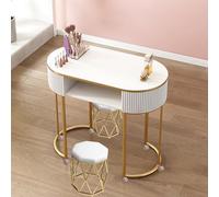 Elegante y moderna estación de mesa de manicura para técnicos de uñas | Escritorio funcional de madera con cajones para salón de belleza y spa | Estación de trabajo profesional para artistas