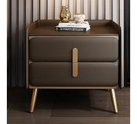 Elegante y moderna mesita de noche con cajón, rieles de deslizamiento silencioso, diseño de esquina curvada de doble cara, perfecto para dormitorios, salas de estar y oficinas en casa (color: D)