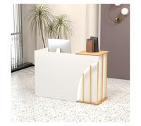 Elegante y moderno escritorio de recepción LED con cajón con cerradura, elegante mostrador de venta al por menor para salón, hotel, supermercado, mejora la experiencia del cliente con un diseño