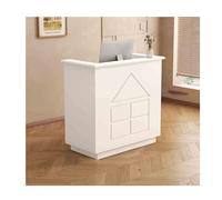 Elegante y moderno escritorio de recepción multifuncional para salón de operaciones de salón de ventas, elegante mesa de recepción blanca (60 cm) perfecta para espacios profesionales