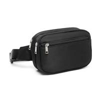 Elegante y práctica riñonera de lona cruzada para actividades al aire libre y viajes, Negro -, como se muestra