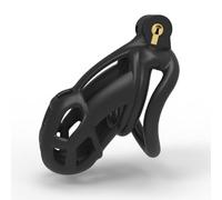 Elegante y práctico Jaula de pájaro de Resina Negra con 4 Anillos y 1 Llave, Resistente al Desgaste y Duradero, diseño Compacto, Accesorio práctico - pequeño - Z