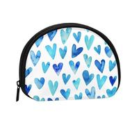 Elegante y romántico Bolso pequeño con Forma de corazón Azul para Guardar Toallas sanitarias y Maquillaje, Monedero para cosméticos de Mujer.