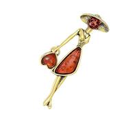 Elegante y sofisticado pin de solapa con texto "Walking Girl", color brillante, accesorio portátil para niños y adultos de moda, elegante pin de solapa "Walking Girl", Einheitsgröße, como se describe