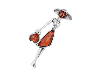 Elegante y sofisticado pin de solapa con texto "Walking Girl", color brillante, accesorio portátil para niños y adultos de moda, elegante pin de solapa "Walking Girl", Einheitsgröße, como se describe