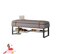 Elegante zapatero de 120 cm con almacenamiento, color gris, muebles multifuncionales, para pasillo, solución de almacenamiento para dormitorio y pasillo