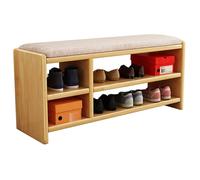 Elegante Zapatero de ratán con Banco Acolchado y estantes Ajustables. Diseño Estrecho para Guardar Objetos en la Entrada o el Pasillo. Gran Capacidad.