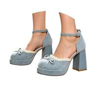 Elegante Zapato de Encaje con tacón Grueso y Detalles de Hebilla Festiva, Mujer, Mary Jane, Punta Redonda, Oktoberfest y Diario.