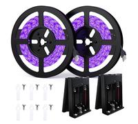 Eleganted 2.5M Tira de Luz UV, 2835 SMD, USB Luz UV Tiras, 395-405nm Luz Negra, con Caja de Baterías, para Pinta Fluorescente Fiesta Pintura Corporal Acuario Bar DJ Discoteca (2Pc)
