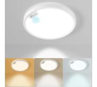 Eleganted 20W Plafón LED con Sensor de Movimiento Radar, Plafon de Techo Redonda Ultra Delgada, 3000K/4000K/6000K, para Pasillos, Porche, Entrada, Escalera Ø22CM (1PC