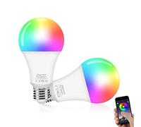 Eleganted Bombilla Inteligente E27,WIFI LED Bombilla 10W RGB Luces Cálidas/Frías Regulable, Compatible Con Google Home/Alexa,16 Millones de Colores para Atmósfera Decoración,2pcs