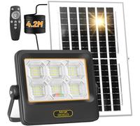 Eleganted Focos Led Solar Exterior, IP67 Impermeable Lampara Solar con Mando a Distancia, 200W Luz solar Exterior con un Cable de Extensión de 4.2M, para Jardin Garaje Terraza