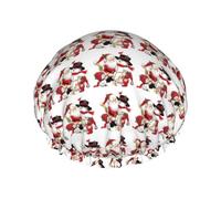 Elegantemente Papá Noel. Gorro de ducha estampado suave, ligero, gorro de ducha para mujer, ecológico, transpirable