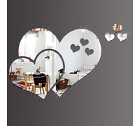 Elegantes adhesivos de pared acrílicos con espejo de amor para una decoración interior única que mejora tu espacio vital (plateado)