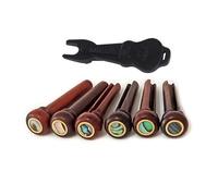 Elegantes alfileres de madera de Cocobolo para puente de guitarra, clavos de cuerda de guitarra profesional, accesorios de guitarra de madera, textura de madera