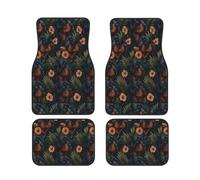 Elegantes Alfombrillas para Coche con Estampado de Rottweiler y Flores, Juego Completo, Antideslizantes, para la decoración del Coche.