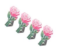 Elegantes anclajes de mesa de metal rosa | Abrazaderas de mantel de acero inoxidable para reuniones en casa y reuniones en el hogar, pesos de mantel con patrón de rosas