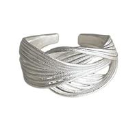 Elegantes anillos abiertos con líneas irregulares, anillos contemporáneos de extremo abierto con acabado mate texturizado para mujeres a la moda, ligeros para uso diario