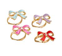 Elegantes anillos de aleación con diseño de lazo, superficies brillantes, ideales para fiestas, bodas, uso diario, goteo, aceite, lazo, elegante