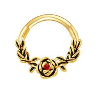 Elegantes anillos de tabique de cristal de acero inoxidable en tono plateado, para piercing de oreja, joyería de moda para el cuerpo, tabique plateado, talla única, como se describe, como se describe