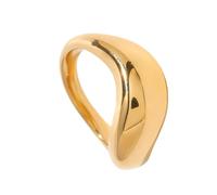 Elegantes anillos ondulados irregulares de acero inoxidable de moda, diseños artísticos ondulados para fiestas, Gold-color, como se describe, como se describe