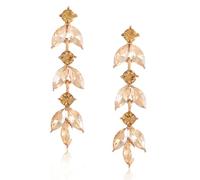 Elegantes aretes colgantes de cristal para novias, brillantes diamantes de imitación marquesa, aretes colgantes para mujeres, damas de honor, baile formal