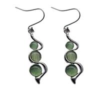 Elegantes aretes colgantes de ópalo con piedras preciosas de ojo de gato, joyería para mujer, elegante día de San Valentín o cumpleaños, 6 cm, Cristal artificial