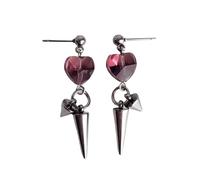 Elegantes aretes de cono de aleación con diseños de corazón para entusiastas de la moda para ocasiones casuales o formales