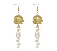 Elegantes aretes de flecos de medusas, accesorios elegantes, para mujer, declaración para fiestas y bodas, aretes de medusa, talla única, como se describe, como se describe