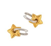 Elegantes aretes de gota de estrella, accesorio de fiesta, joyería de moda, textura de acero inoxidable, regalo para mujeres y adolescentes, aretes de uso diario