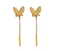 Elegantes aretes de mariposa con borlas de acero inoxidable portátiles para uso diario y ocasiones especiales, elegantes diseños de mariposa