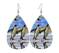 Elegantes aretes de piel con forma de gota de pingüino de animal 3D para mujer son adecuados para fiestas, fiestas de vacaciones y regalos., talla única