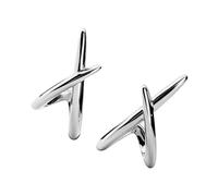 Elegantes aretes de tuerca ligeros con diseño de cruz con revestimiento de oro o plata resistente, ideales para todas las edades, aretes de uso diario, B, como se describe, como se describe