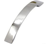 Elegantes asas de aluminio en forma de arco para puertas de armarios, cajones y muebles que requieren una estética minimalista limpia (cromo brillante de 123 mm)