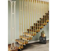 Elegantes balaustres de hierro para escaleras de 24 a 45 pulgadas, con acabado dorado para barandilla en villas y escaleras interiores, sistema de accesorios (155 cm), elegante decoración del hogar