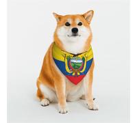 Elegantes bandanas para perro, patrones para San Valentín, cumpleaños y más, poliéster suave, bandera de Ecuador, talla S