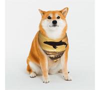 Elegantes bandanas para perros - Patrones para San Valentín, cumpleaños y más - Ropa de poliéster suave para mascotas, momento dorado, delfines saltando grande