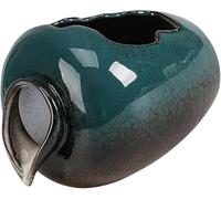 Elegantes Boquillas De Cerámica para Estanques Pequeños, Fuentes Exteriores, Decoración De Jardines, Circulación Automática De Agua para Acuarios De Peces Koi, Green 11cm/4.3in