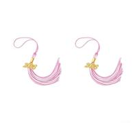 Elegantes borlas de graduación para gorras académicas 2026, accesorios decorativos de seda sintética de 14.75 pulgadas en varios colores, juego de 2 (rosa y blanco)