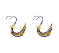 Elegantes borlas de graduación para gorras académicas 2026, accesorios decorativos de seda sintética de 14.75 pulgadas en varios colores, juego de 2 (azul dorado)