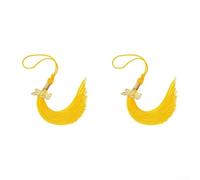 Elegantes borlas de graduación para gorras académicas 2026, accesorios decorativos de seda sintética de 14.75 pulgadas en varios colores, juego de 2 (dorado)